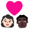 Couple with Heart- Woman- Man- Light Skin Tone- Dark Skin Tone emoji on Microsoft